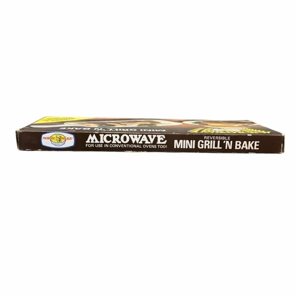 Vintage Nordic Ware Microwave Mini Grill N Bake Reversible Pan w Box Instruction